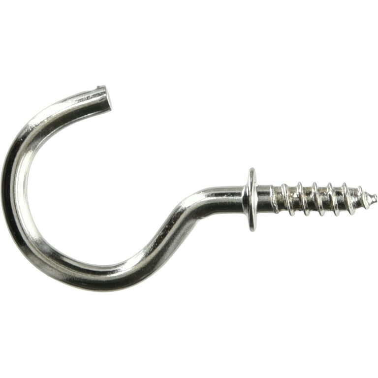 TD Designs Nickel Silver Cup Hooks 5/8 Key Jewelry Hooks Screw in (Pack of  20) Small