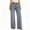 Light Blue Jeans, variant on Miluxas Women's Rhinestone Embellished Jeans High Waist Loose Wide Leg Jeans Y2K Casual Denim Pants with Pockets for Dailywear & Streetwear Light Blue