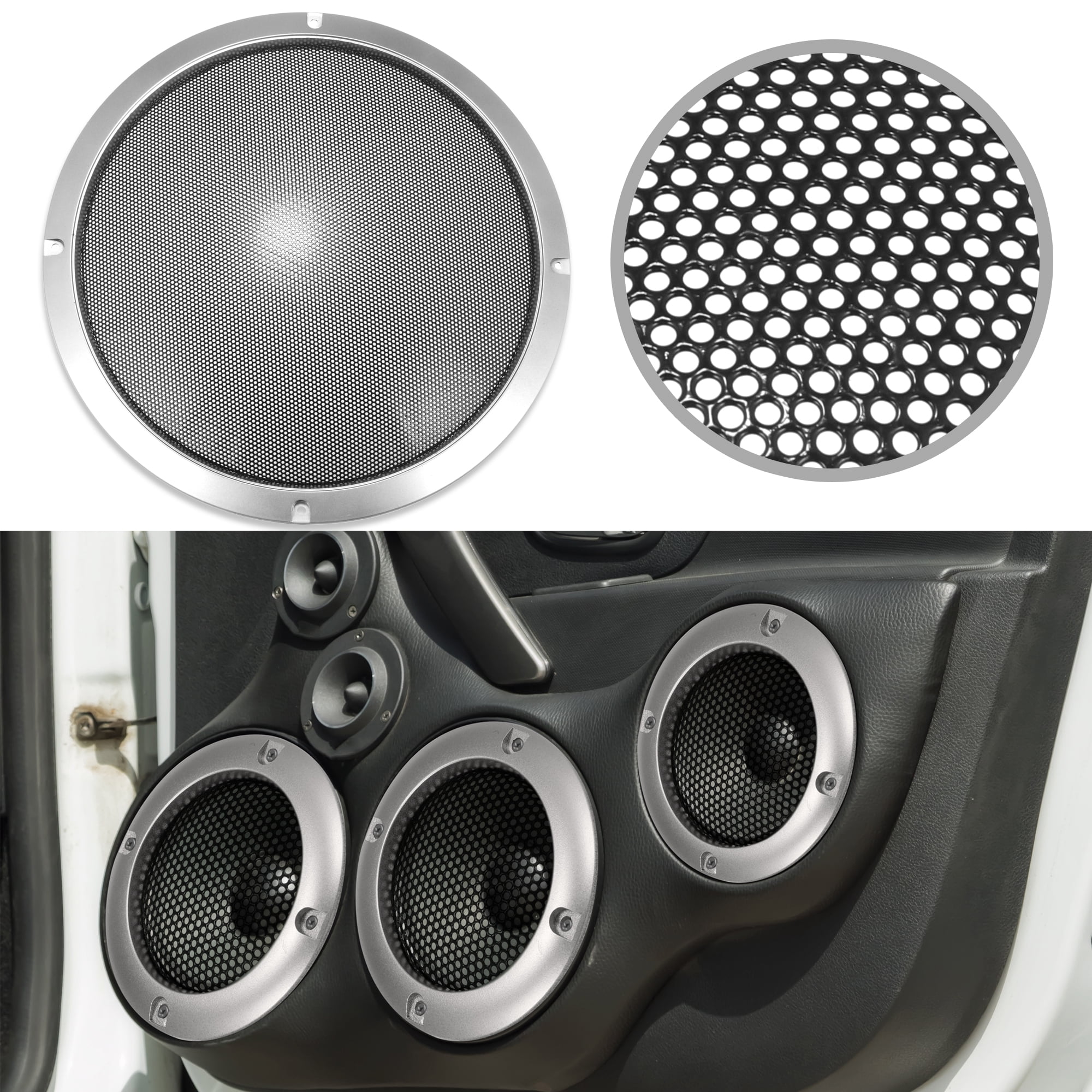 Unique Bargains 2pcs 11" Car Speaker Grille Cover Trim Round Subwoofer Grille