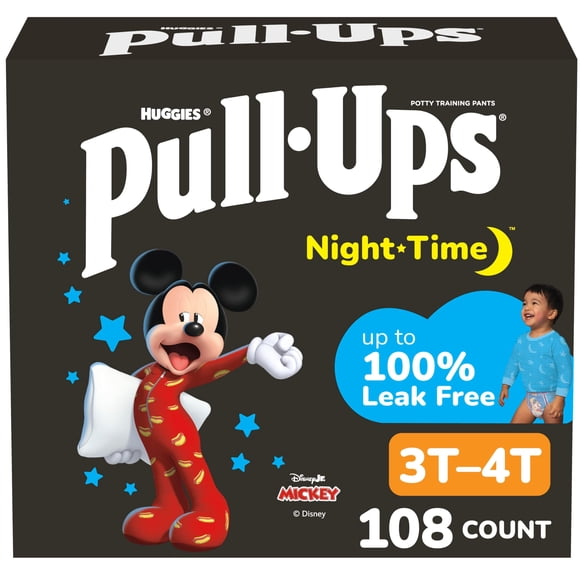 Calzoncitos de entrenamiento nocturnos para niños Pull-Ups 3T-4T, 108 unidades