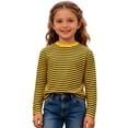 thumbnail image 4 of Gunia Boys T Shirts Girls Striped Long Sleeve Crewneck T Shirt Casual Kids Top Soft Tee Comfortable 3-14 Years, 4 of 6