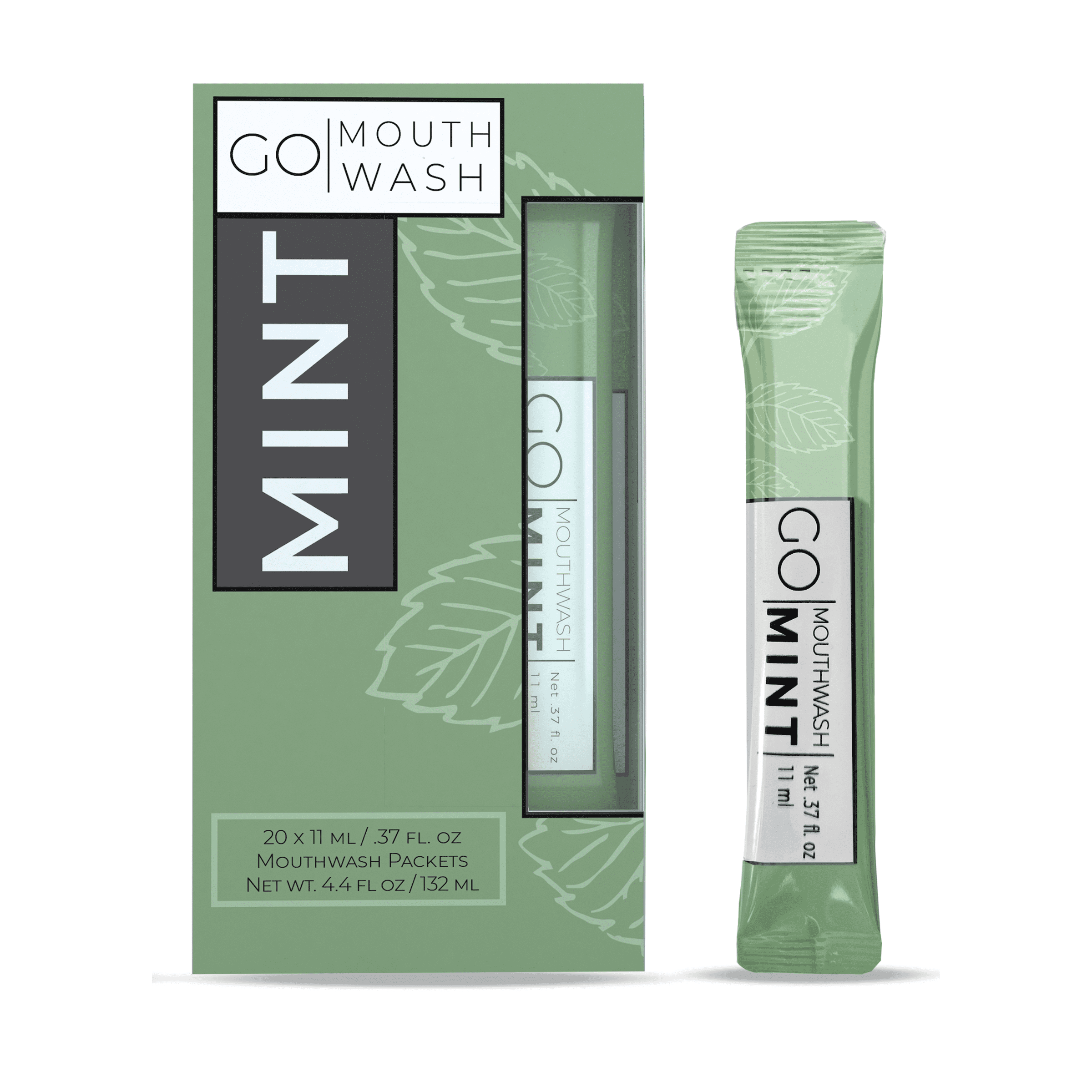 Go Mouthwash Packets 20 Travel Size Mint Single Packs