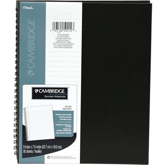 Cambridge Hardcover Business Notebook Medium, Cambridge Notebook