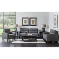 thumbnail image 2 of HFO Tissu Polyester Moderne Chaise à Canaux Rembourré en Gris, 2 of 10