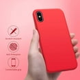 thumbnail image 3 of for iPhone X Case, [Silky and Soft Touch Series] Premium Soft Silicone Rubber Full-Body Protective Bumper Case Compatible with Apple iPhone X(ONLY) - Red, 3 of 15