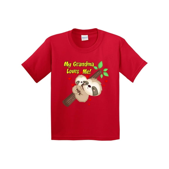 Inktastic My Grandma Loves Me Sloth Youth T-Shirt