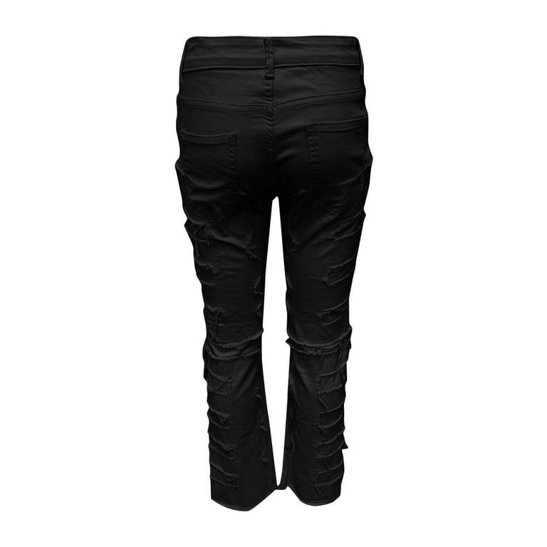 Mens Stacked Jeans Slim Fit Ripped Jeans Destroyed Straight Mens Stacked Jeans Slim Fit Ripped Jeans Destroyed Straight