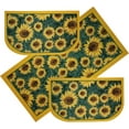 thumbnail image 3 of Kashi Home Kitchen Rug, Printed Area Rug, Durable Floor, Door Mat, Farmhouse Non-Slip Carpet Latex Backing Beautiful Design Sunflower 3pc Set (2 18x30 D Shape & 1 20x40), 3 of 6