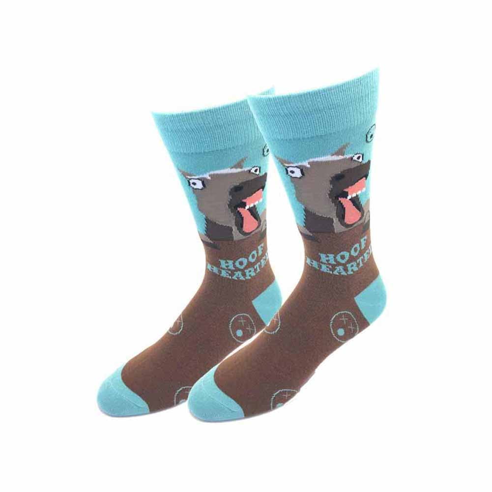 Horse Hoof Hearted One Size Fits Most Teal Crew Socks