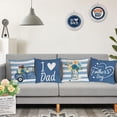 thumbnail image 5 of Fathers Day Pillow Covers 18x18 Set of 4 Velvet Blue Dad Throw Pillow Covers Floral Truck Cushion Covers Pillow Case Gift for Father Dad Birthday Home Outdoor Sofa Decoration (18), 5 of 5