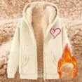 thumbnail image 5 of Jacket Women Heavyweight Jackets Cozy Lined Hooded Open Front Cardigan for Autumn Winter Outdoor Activities Womens Winter Coat Beige L, 5 of 5