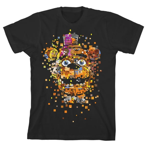 Five Nights at Freddy's Disintegrating Freddy Fazbear Boy's Black T-shirt-Medium