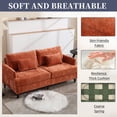 thumbnail image 3 of MOONMISS Chenille Upholstered Mid Century Modern Wood Frame Loveseat-Orange, 3 of 5