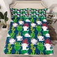 thumbnail image 2 of Homewish Cute Cartoon Axolotl Bed Sheets,Watercolor Ocean Coral King Sheets,Hreen Deepblue Pink Sheet Set For Girls Kids,Microfiber Bedroom Decor,4pcs, 2 of 7