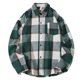 thumbnail image 1 of Blusa y camisa de manga larga con cuello vuelto para hombre, blusa informal a cuadros a la moda con botones y cuello vuelto, blusa de poliéster para hombre, 1 of 4