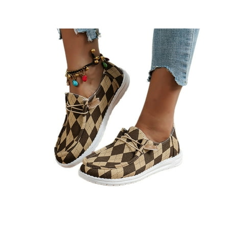 

Gomelly Women s Casual Canvas Flat Slip-On Sneaker Comfort Shoes Check 6