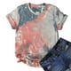 thumbnail image 1 of Puntoco camiseta de mujer camisetas divertidas lindas de manga corta camiseta Tie-Dye camiseta tops blusa regalo para mujer Puntoco Puntoco-3486, 1 of 7