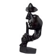 thumbnail image 2 of Estatua del pensador, forma vívida, resina sintética compacta, atractiva figura decorativa, el silencio es dorado para el hogar, negro, 2 of 5