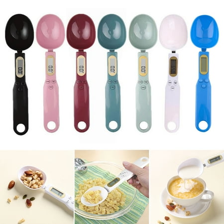 

Digital Spoon Scale with Hanging Hole LCD Display Food Grade Plastic Spoon 0.1-500g Measurement Portable Food Flour Pet Food Electronic Measuring Spoon Kitchen Gadget
