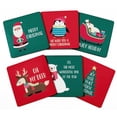 thumbnail image 1 of Inkdotpot Set of 6 Drink Coasters DecorativeNon-SlipCork Base4-inch Square PrintedCoastersEasy Clean, Christmas, 1 of 8