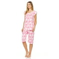 thumbnail image 2 of Lati Fashion Women Capri and Short Sleeve Top 2-Piece Female Pajamas Set Pink M, 2 of 4