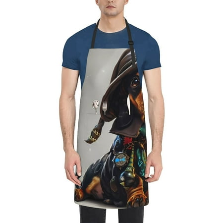 

Coaee Fantasy Wizard Dog Art for Waterproof Apron for Unisex Adult with Adjustable Bib Apron
