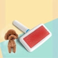 thumbnail image 2 of White Plastic Handle Pet Grooming Brush, Air Cushion Slicker Brush with Protective Tips, Gentle Detangling and Deshedding for Dogs and Cats, 2 of 5
