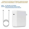 thumbnail image 3 of 61W Mac Book Pro USB C Charger Power Adapter for Mac Book Pro Air 12/13/14 Inch, Included 6.5Ft Type C Charge Cable, 3 of 3