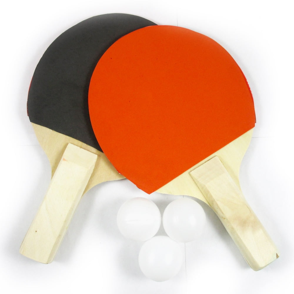 SUNFLEX 2 Player Table Tennis Set with 2 x TRAINER Hobby Bats 6 x 40mm Balls 
