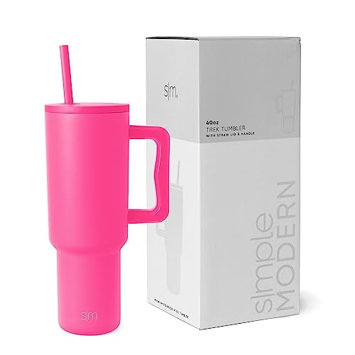 Vaso Simple Modern Trek de 1183 ml con asa y tapa con pajita