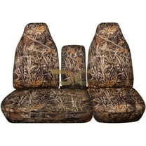 Fits 1997-2000 Ford F-150 Camo Seat Covers 40/60 Bench Molded Headrests 1 Cup Holder:Wetland