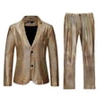 thumbnail image 3 of Zylarhe Mens Retro Punk Gothic Suit Jacket Double Wedding Suit Jacket Stage Performance Two Piece Suit Men Classic, 3 of 3