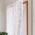 thumbnail image 3 of 2 Panels Lace Curtains 57" x 108" - Rustic Floral Branch Leaf Pattern Lace Panel Curtains for Bedroom, Privacy Vintage Sheer Lace Curtains for Windows,White, 3 of 9