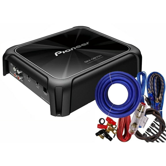 Pioneer GM-D8701 Class-D 1-Channel 1600W Max Power Mono Amplifier   4 Ga Amp Kit Bundle