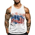 thumbnail image 3 of VBTAPA 4th of July Shirts for Men American Flag Tank Top 1776 Patriotic T-Shirts Sleeveless Gym Workout Graphic Tee Top White XXXXL, 3 of 6
