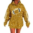 thumbnail image 2 of Sequins Football Hoodies for Women 2025 Fall Winter Glitter Sparkle Graphic Hooded Sweatshirt Y2K Pullover Tops, 2 of 6