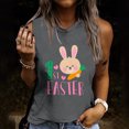 thumbnail image 2 of Moda Mujer Causal Rounk Cuello Pascua Impresión Blusa Sin mangas Camiseta Verano Tank Tops Fridja qr2332, 2 of 6
