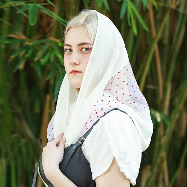 Bufandas de gasa para mujer, diadema con encaje, longitud media, alta gama, tacto vintage, fotografía, bufanda para mujer