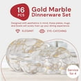 thumbnail image 2 of Safdie & Co. Porcelain Dinnerset 16 Piece Gold Marble, 2 of 7