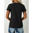 thumbnail image 2 of Camiseta De Verano Para Mujer, Cuello Redondo, Para Mochilero, Vacaciones En La CalleWomen'S Plus Size Round Neck T-Shirt with Heart-Shaped Rose Flowers for Valentine'S Day, Short SleevCamisetas de, 2 of 6
