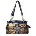 thumbnail image 4 of Western Camo Cross Shoulder Bag Camouflage Handbag Rhinestone Purse With Matching Wallet (Black), 4 of 9