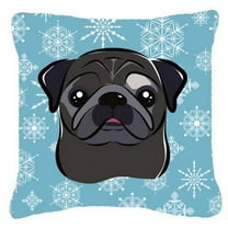 Winter Snowflake Dog Face Design Fabric Decorative Pillow