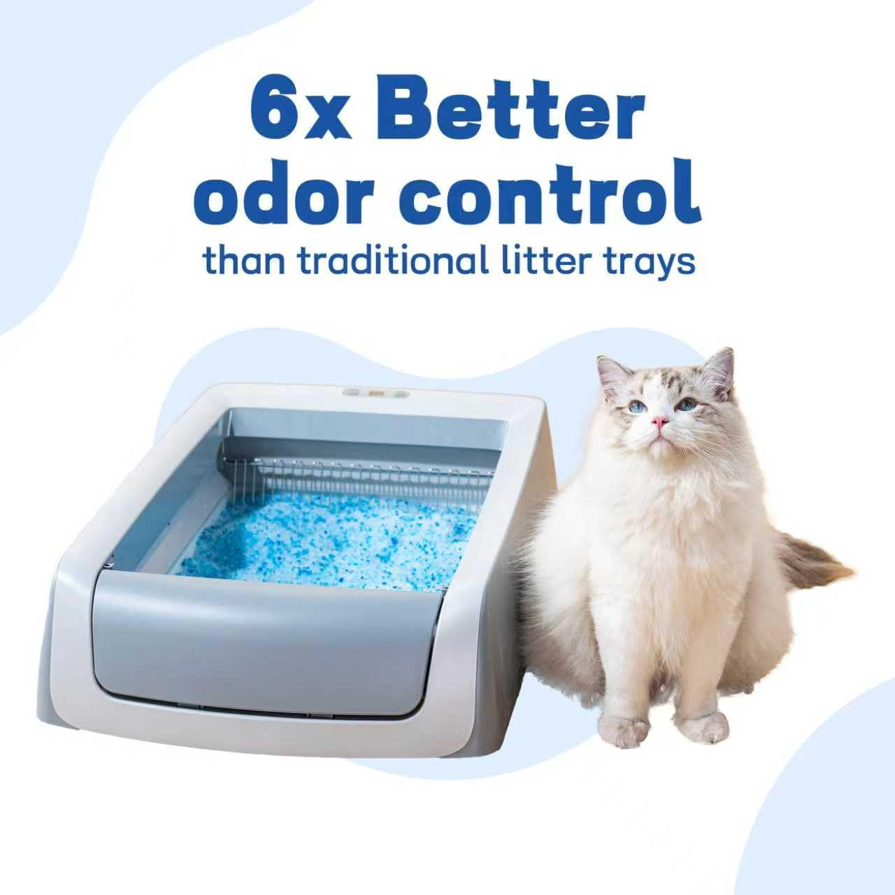 Crystal Cat Litter And Disposable Trays 2 Sets Compatible With Petsafe Scoop-free Classic/legacy/smart Boxes  Triple Leak Proof Design Excellent Odorcontrol One-hand Disposing.