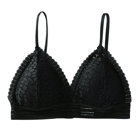 

Tangnade Lingerie Seduction For Women Cup Ring-Free Ventilation Bra Deep Brassiere Pad Thin Underwear Hot Pink Free size