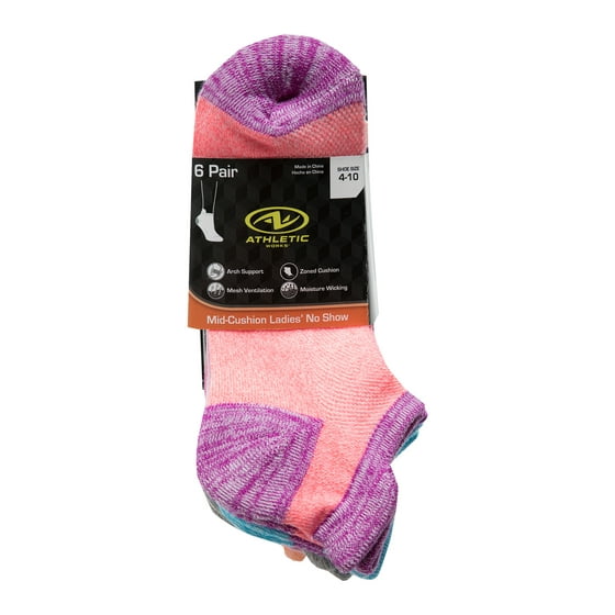 Athletic Works Athletic Works Women's Midcushion Zone Cushion No Show