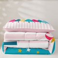 thumbnail image 5 of Erosebridal Striped Tree Twin Comforter Sets, Pink Holiday Bedding Set, White Pink Cyan, Pink Reversible, 2-Piece, 1 Comforter and 1 Pillowcase, 5 of 7