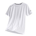 thumbnail image 2 of Men's Short Sleeve T-Shirt V Neck Muscle Fit Nylon Spandex Summer Workout Tee Quick Dry Moisture Wicking Sport Running Gym Casual Daily Streetwear | Zenithor,White 2XL, 2 of 8