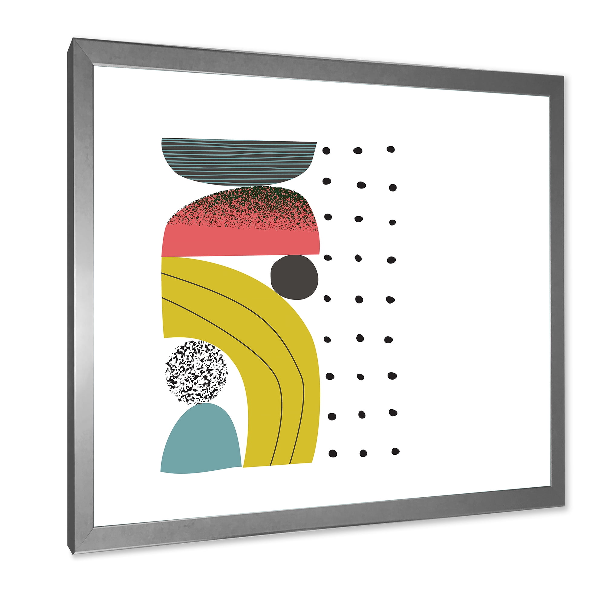 Designart 'Abstract Colorful Geometric Art Collage I' Modern Framed Art Print