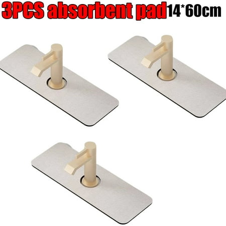 

3PCS Absorbent Kitchen Faucet Mat Dish Drying Mat Behind The Faucet Sink Splash Guard Pad Drip Catcher for Countertop Bathroom Farmhouse RV
