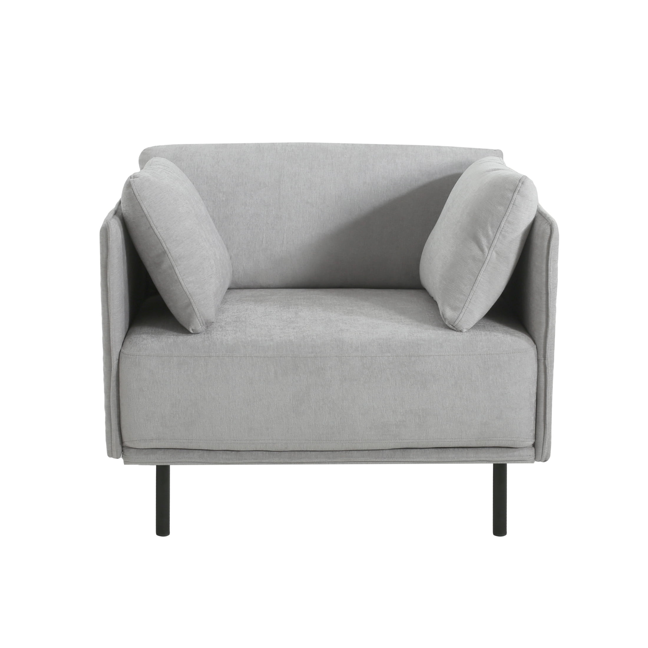 Noble House Cozy Seating Lounge Chair Vintage Chair with Steel Leg for Living Room, Light Grey